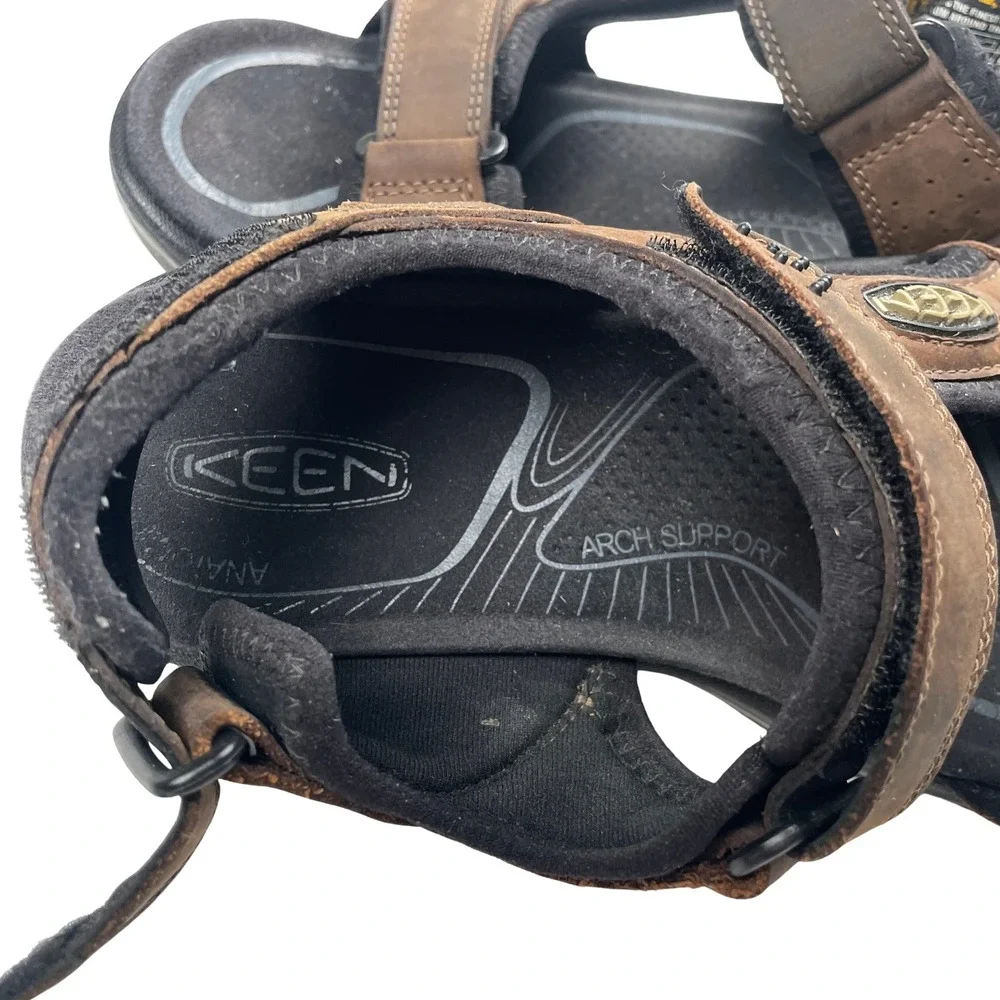 KEEN Rialto 3 Point Mens Sandals US 9‎ M Leather Hiking Outdoor Brown 1016643